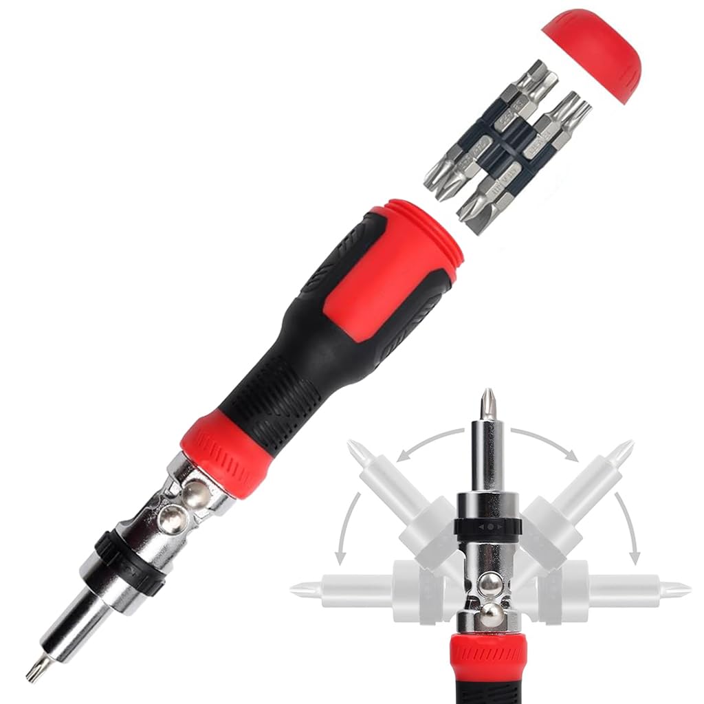 Serplex 13 in 1 Multi Screwdriver Tool Set Adjustable Angled Ratcheting Screwdriver 13pcs Chrome Vanadium Steel Bits with Bit Storage Design Portable Multi Screwdriver Household Tool Garage Tools Serplex 13 in 1 Multi Screwdriver Tool Set Adjustable Angled Ratcheting Screwdriver 13pcs Chrome Vanadium Steel Bits with Bit Storage Design Portable Multi Screwdriver Household Tool Garage Tools